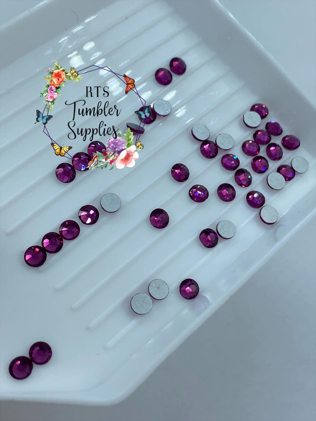 FUCHSIA GLASS RHINESTONES