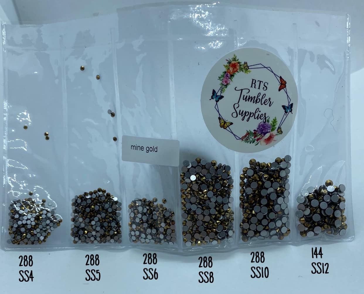 GOLD GLASS RHINESTONES