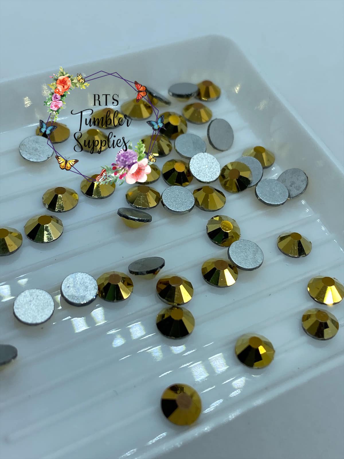 GOLD GLASS RHINESTONES