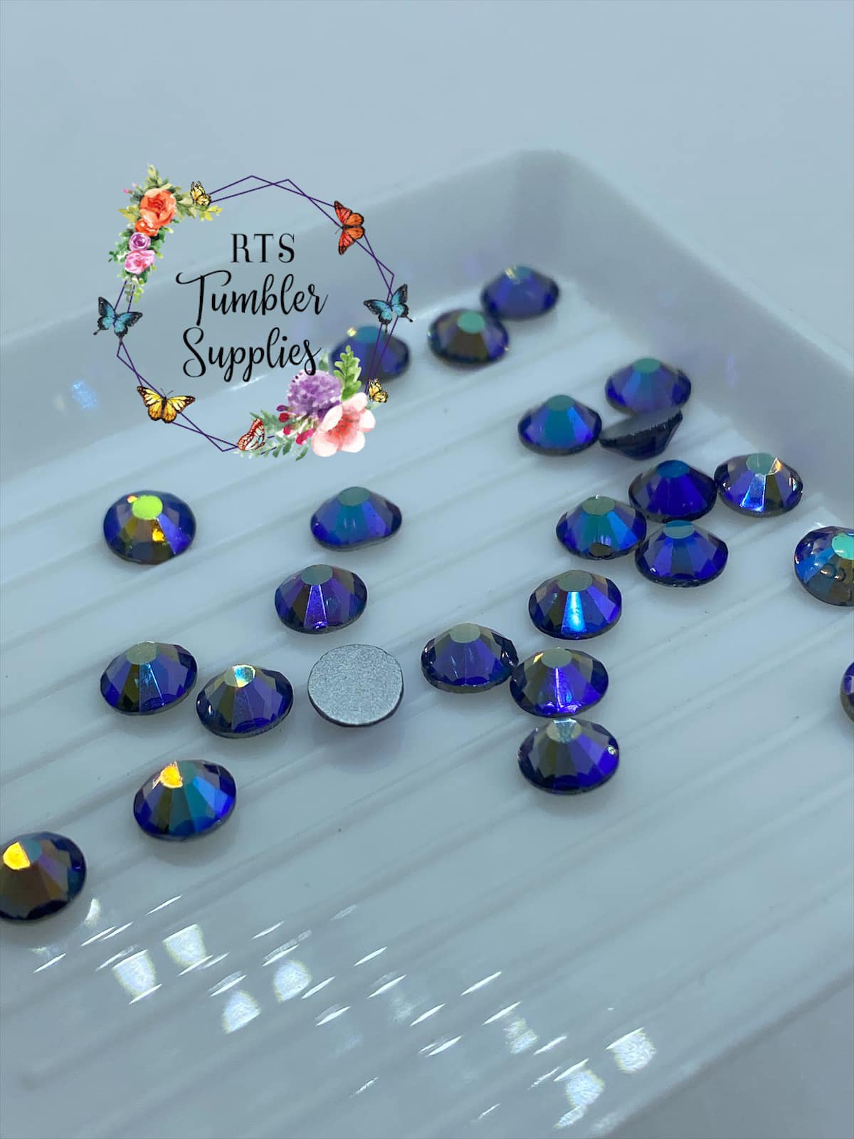 TANZANITE AB GLASS RHINESTONES