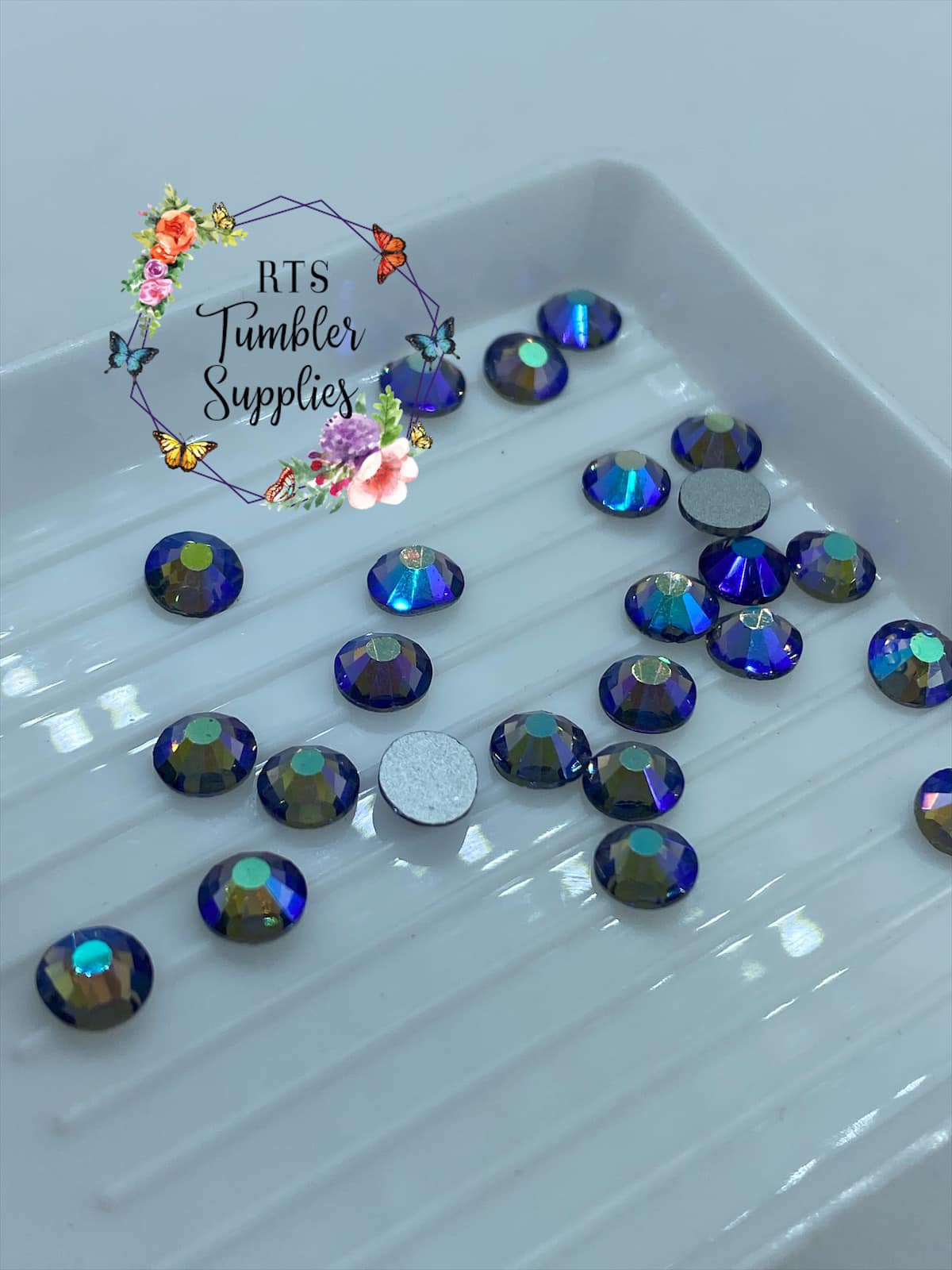 TANZANITE AB GLASS RHINESTONES