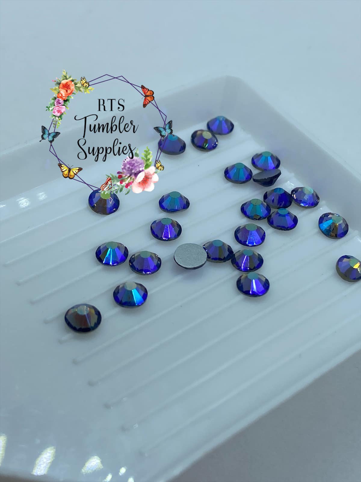 TANZANITE AB GLASS RHINESTONES