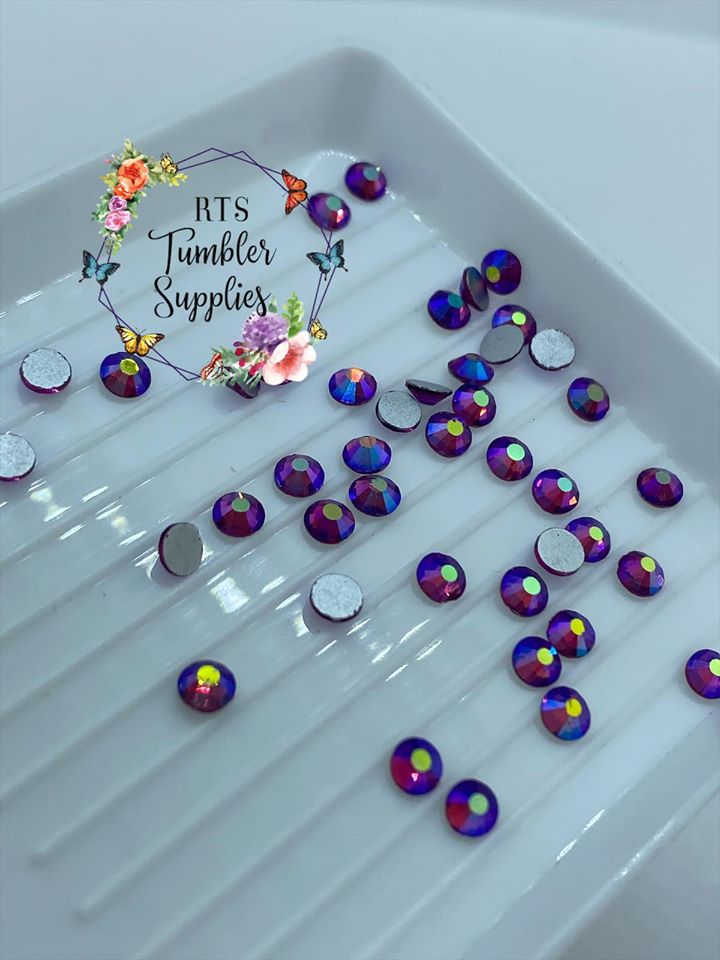 FUCHSIA AB GLASS RHINESTONES