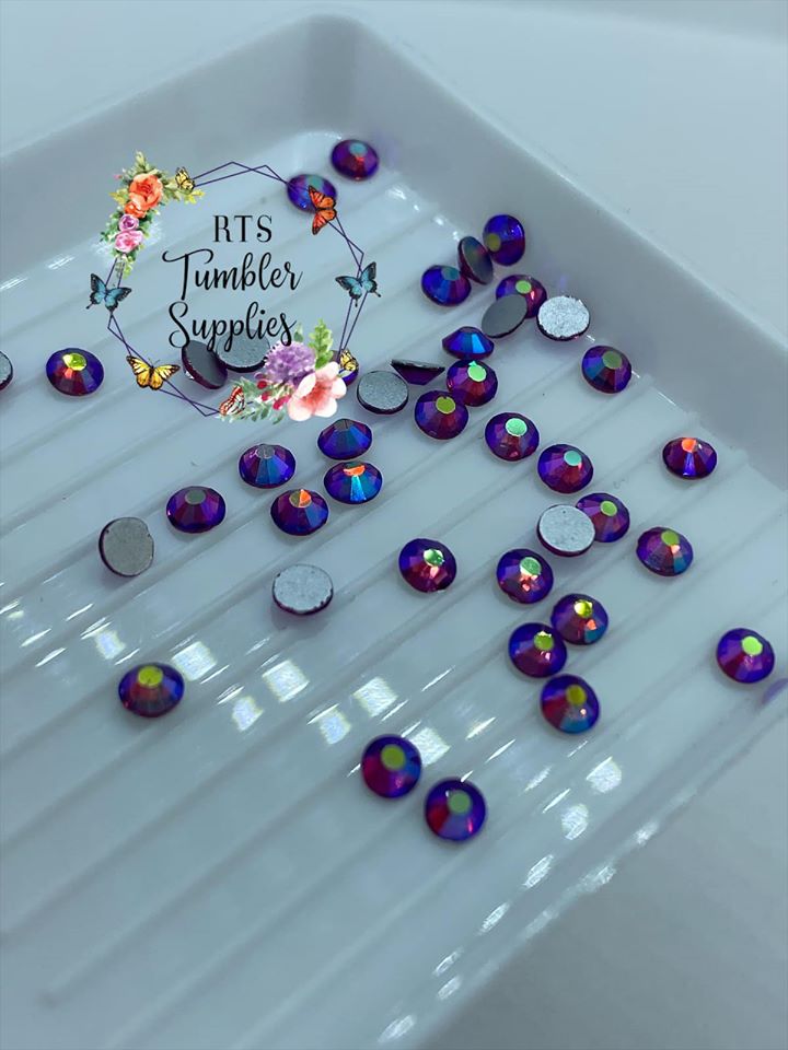 FUCHSIA AB GLASS RHINESTONES