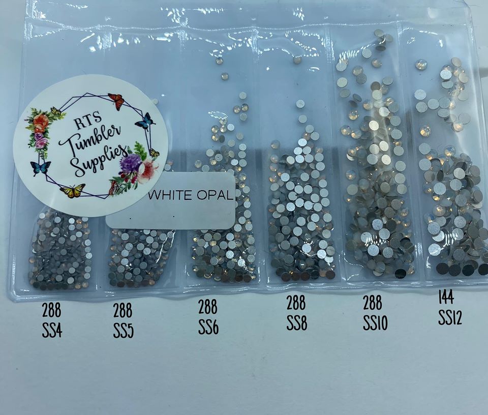 OPAL WHITE GLASS RHINESTONES