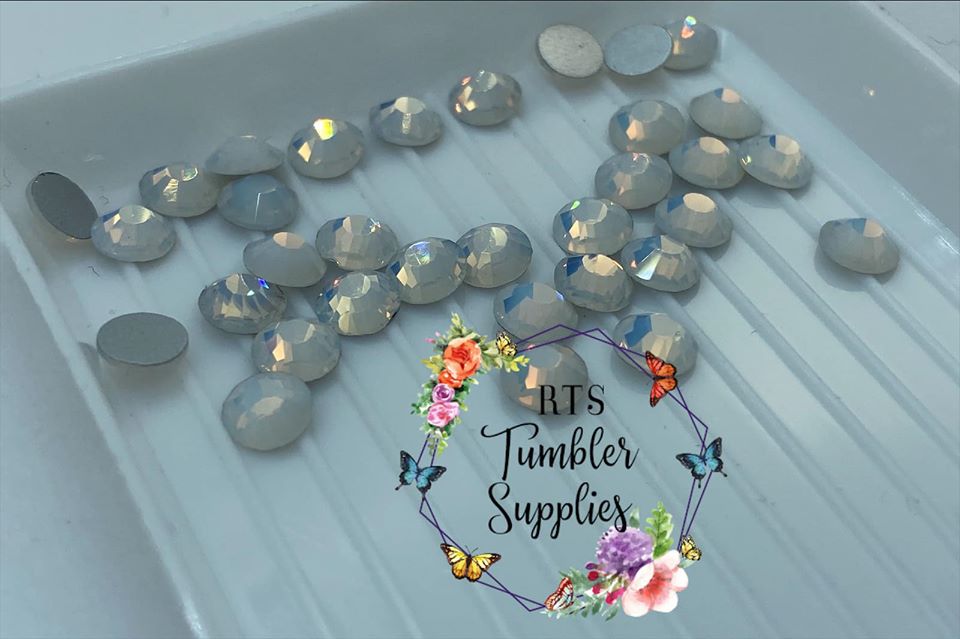 OPAL WHITE GLASS RHINESTONES