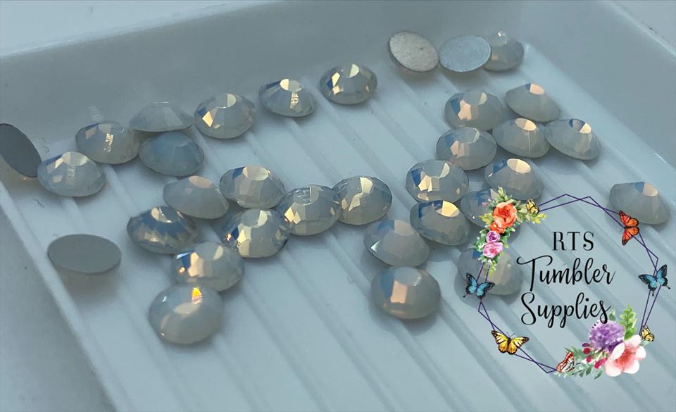 OPAL WHITE GLASS RHINESTONES