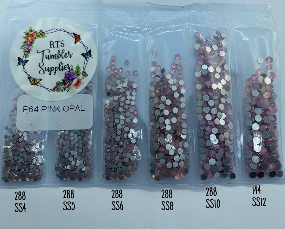 PINK OPAL GLASS RHINESTONES
