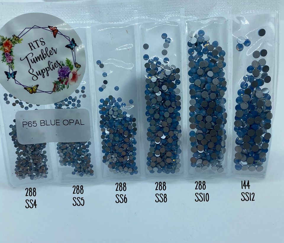 BLUE OPAL GLASS RHINESTONES