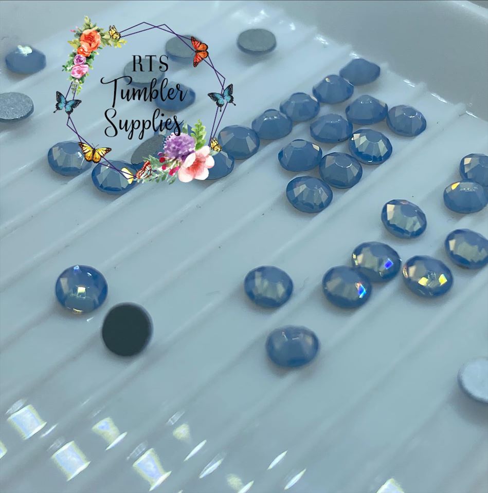 BLUE OPAL GLASS RHINESTONES