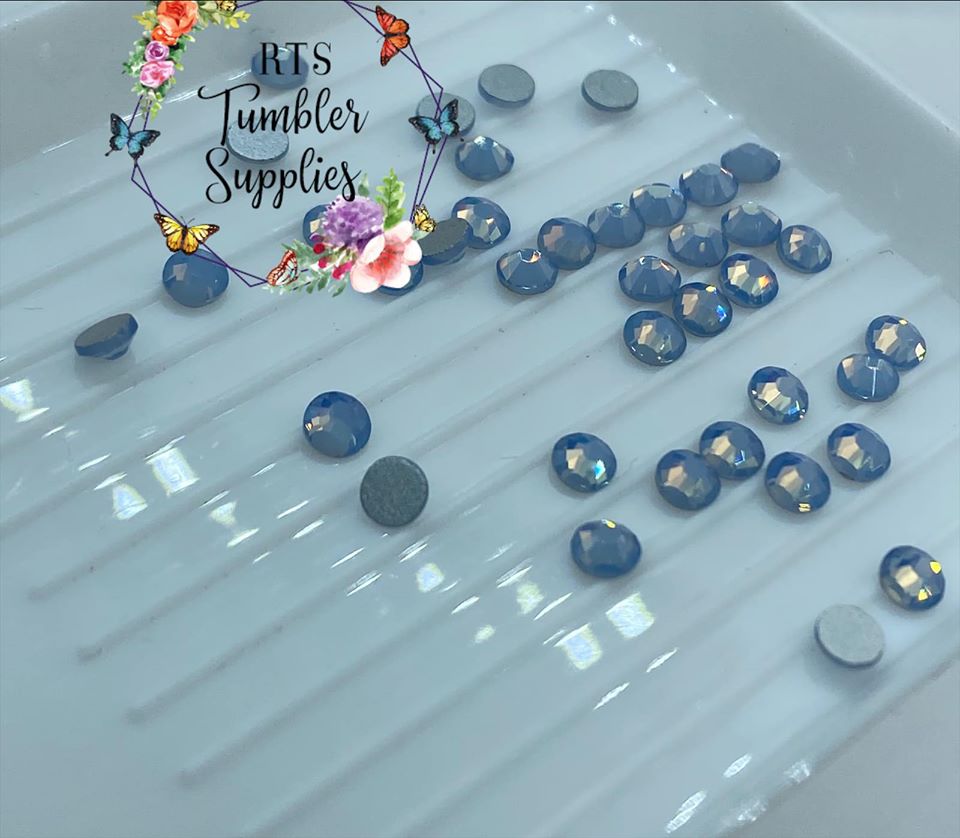 BLUE OPAL GLASS RHINESTONES