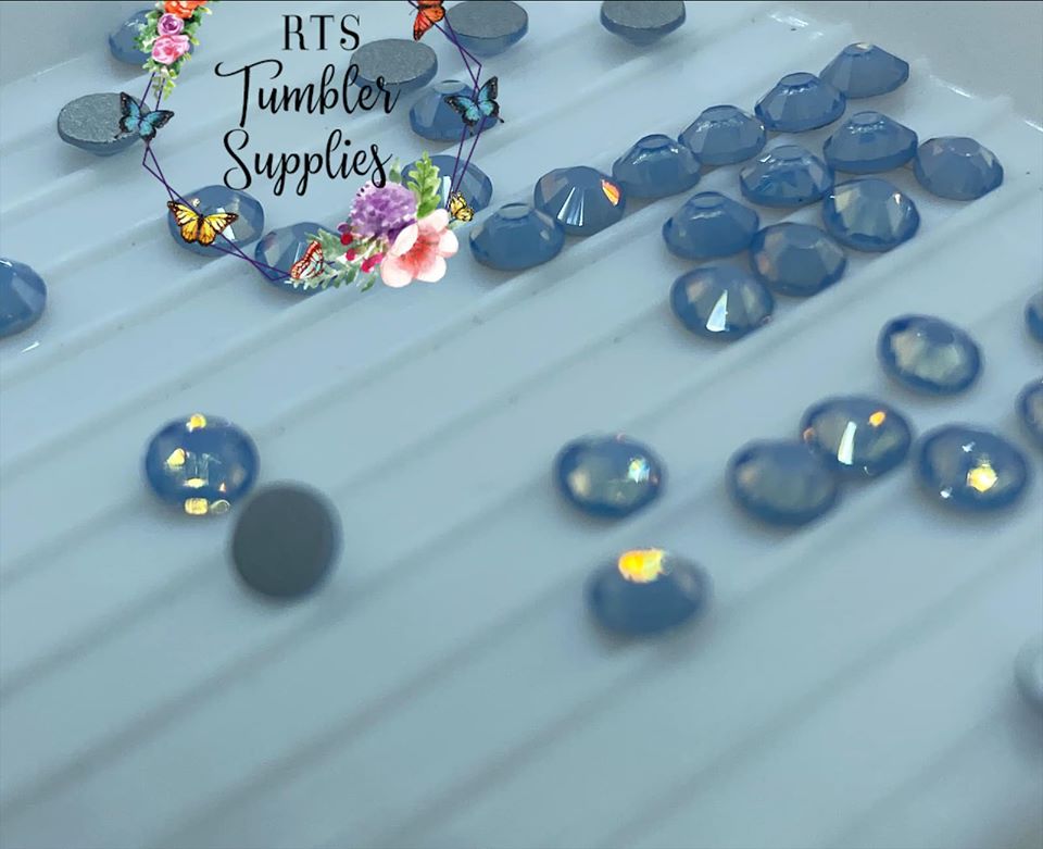 BLUE OPAL GLASS RHINESTONES