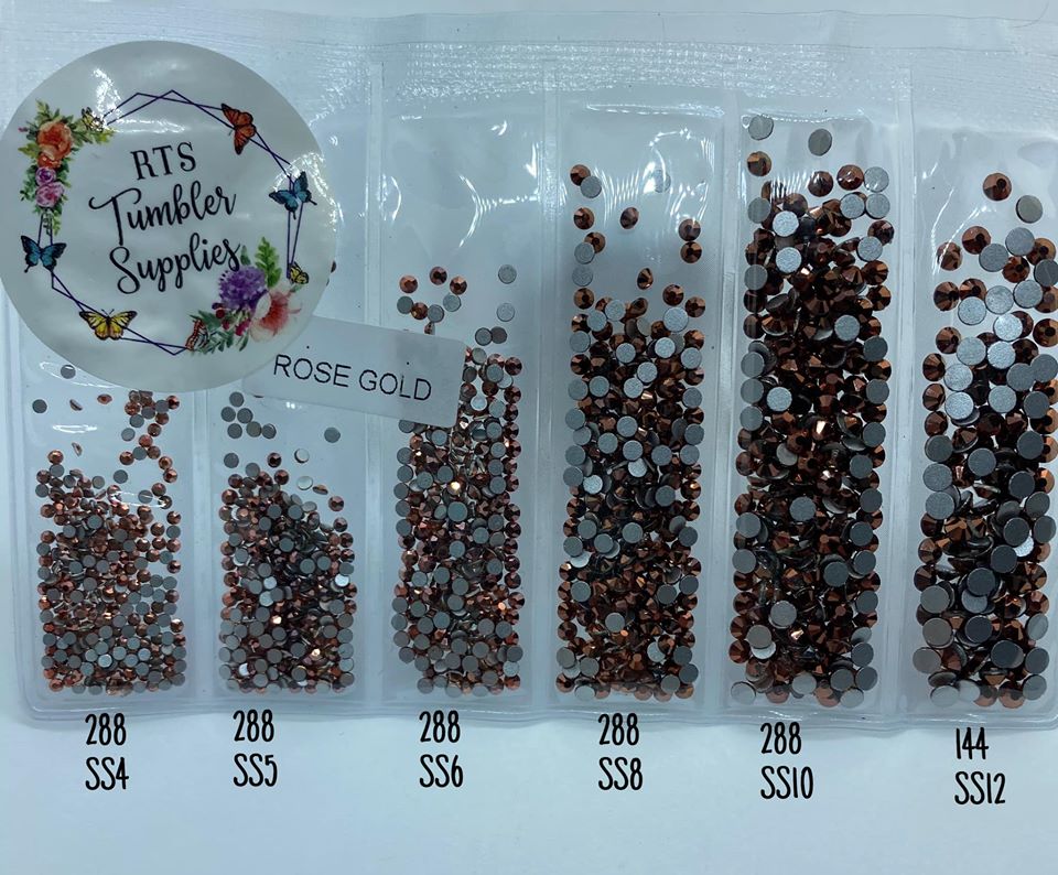 ROSE GOLD GLASS RHINESTONES