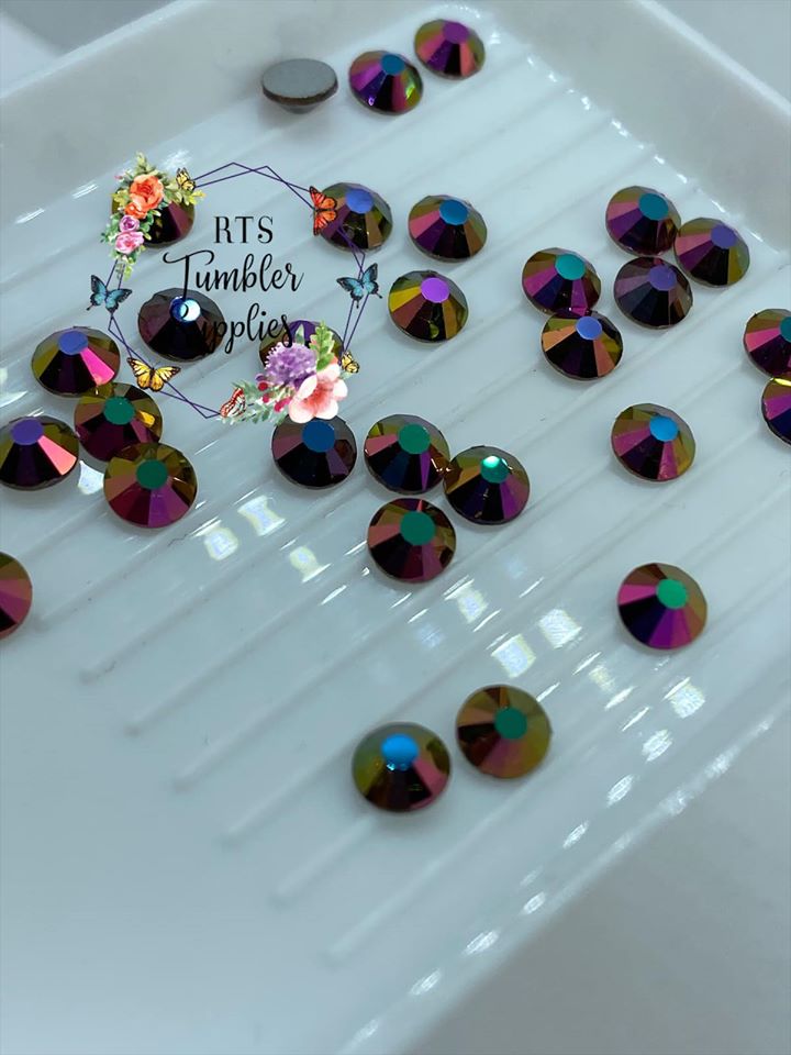 ROSE GOLD AB (RAINBOW AB) GLASS RHINESTONES