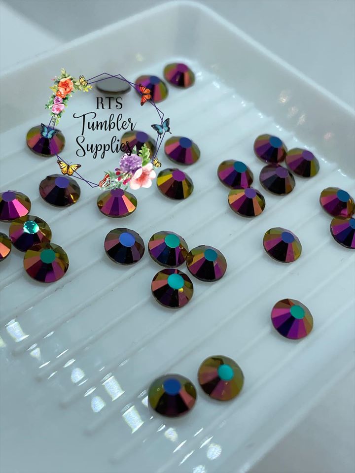 ROSE GOLD AB (RAINBOW AB) GLASS RHINESTONES