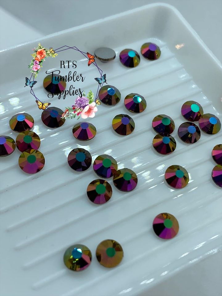 ROSE GOLD AB (RAINBOW AB) GLASS RHINESTONES