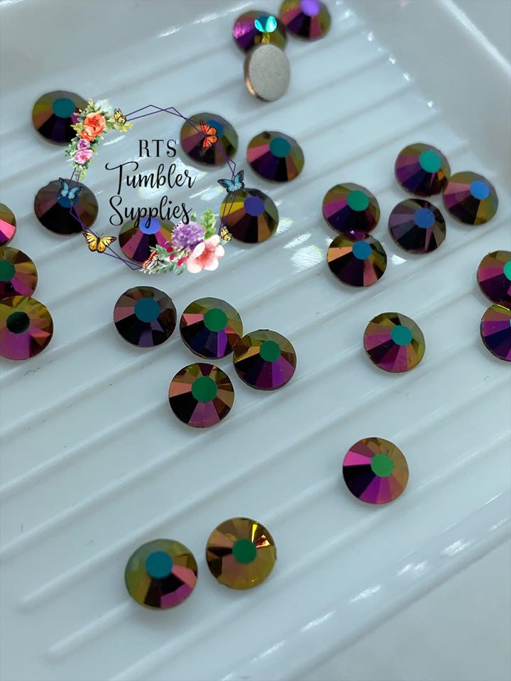 ROSE GOLD AB (RAINBOW AB) GLASS RHINESTONES