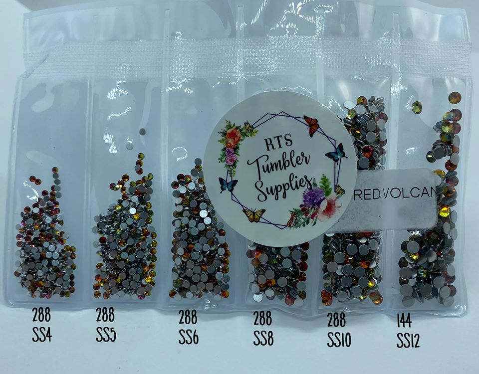 RED VOLCANO (RED CHAMELEON/FLARE) GLASS RHINESTONES