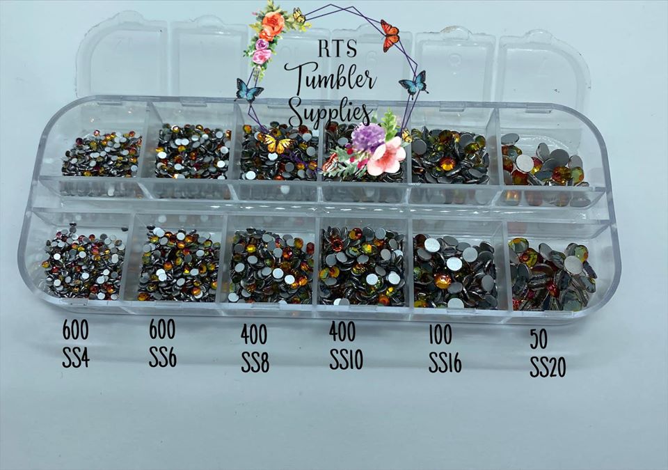 RED VOLCANO (RED CHAMELEON/FLARE) GLASS RHINESTONES