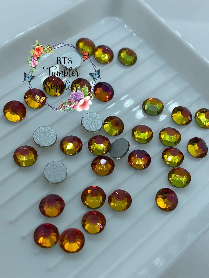 RED VOLCANO (RED CHAMELEON/FLARE) GLASS RHINESTONES
