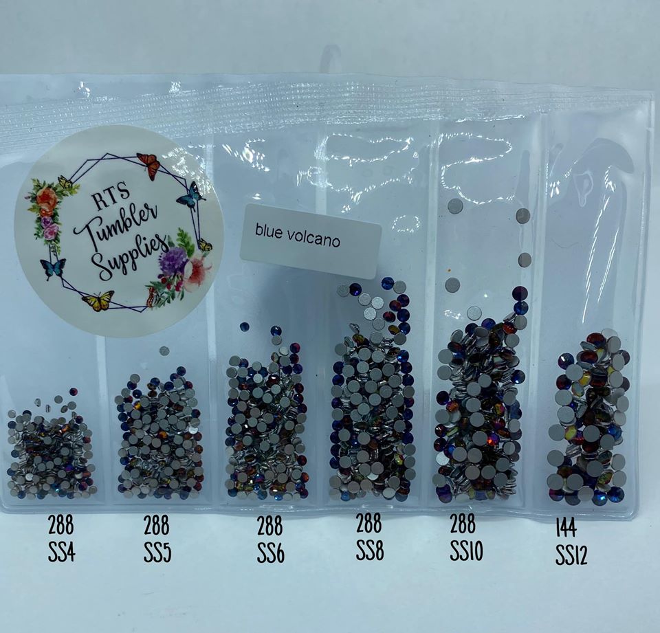 BLUE VOLCANO (BLUE CHAMELEON/FLARE) GLASS RHINESTONES