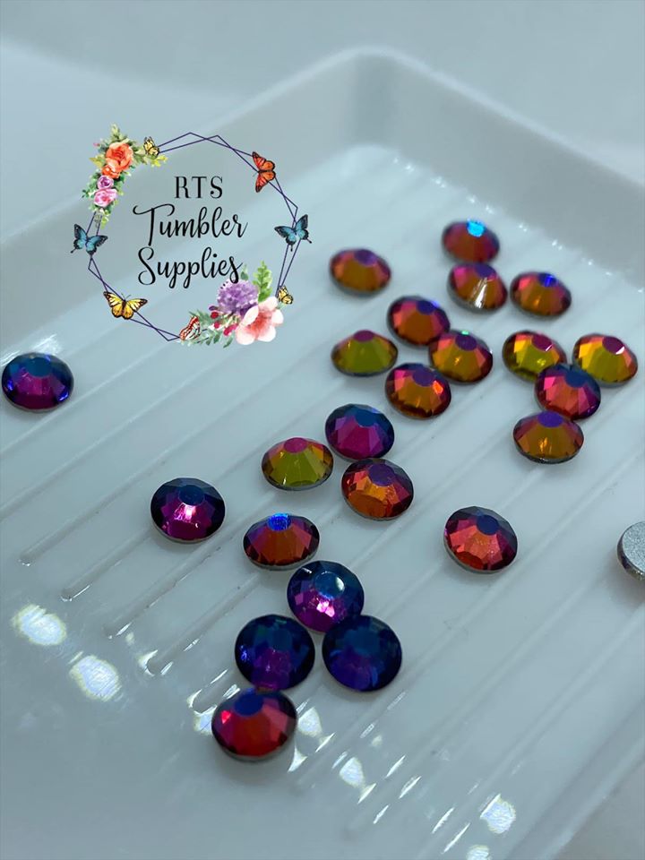 BLUE VOLCANO (BLUE CHAMELEON/FLARE) GLASS RHINESTONES