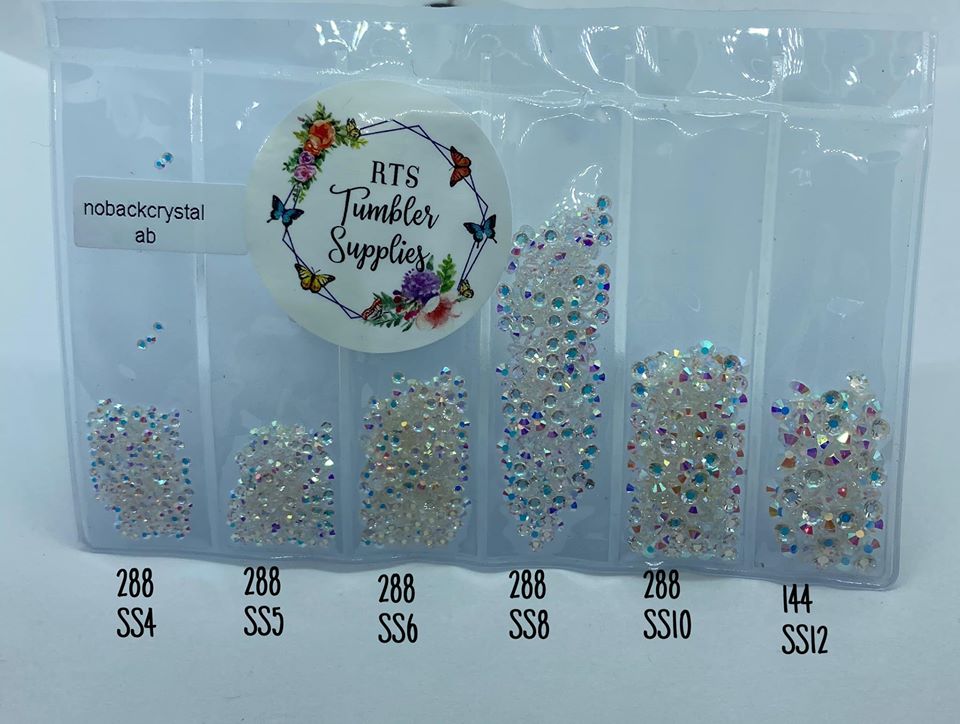 TRANSPARENT CRYSTAL AB (NO BACKING) GLASS RHINESTONES