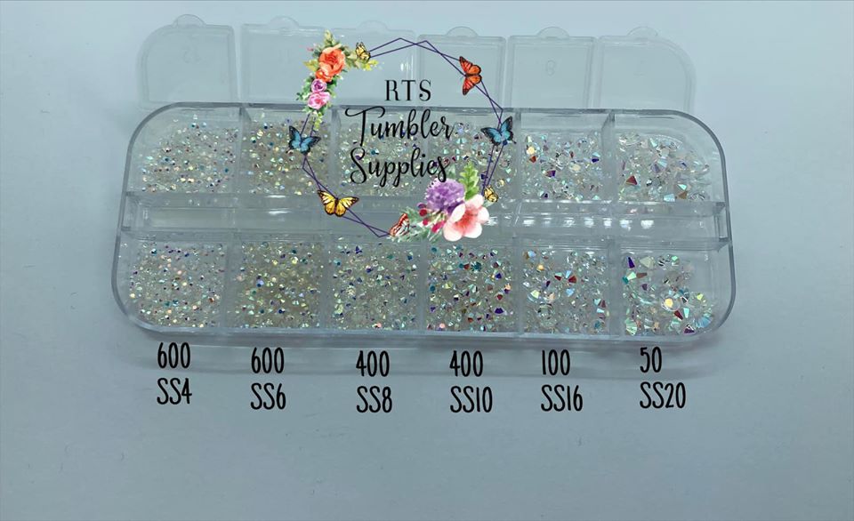 TRANSPARENT CRYSTAL AB (NO BACKING) GLASS RHINESTONES