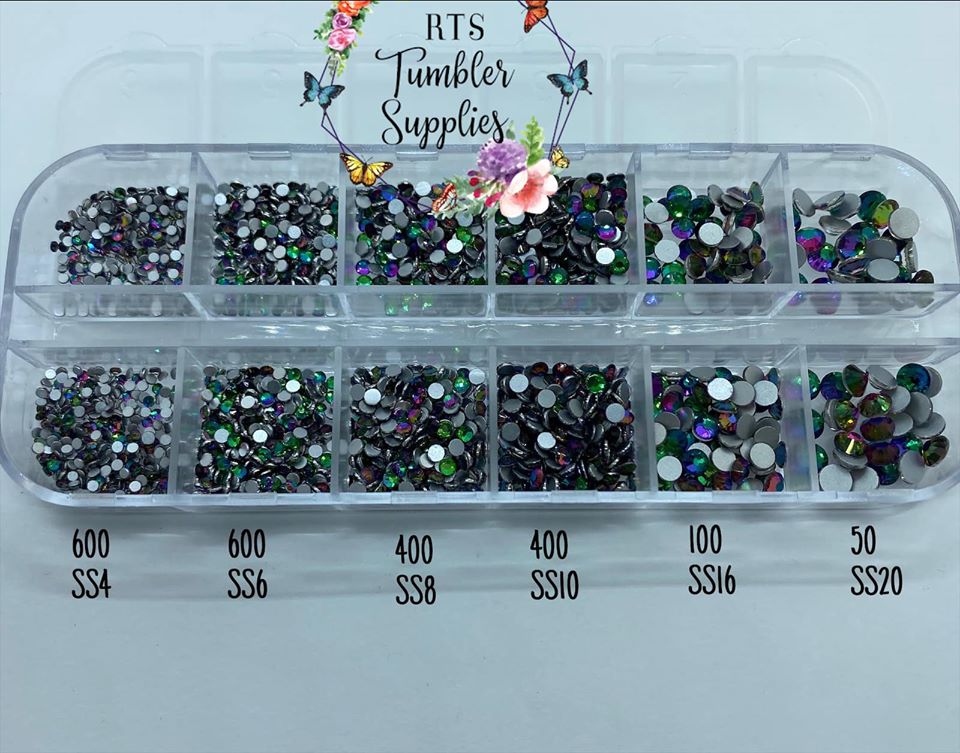 GREEN VOLCANO (GREEN CHAMELEON/FLARE) GLASS RHINESTONES