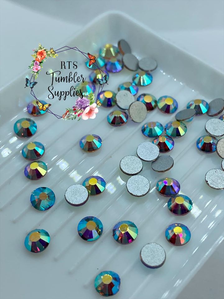 BOUTIQUE BLUE GLASS RHINESTONES