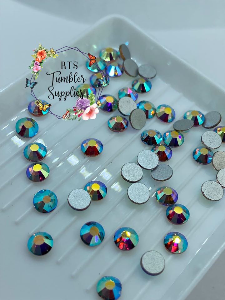 BOUTIQUE BLUE GLASS RHINESTONES