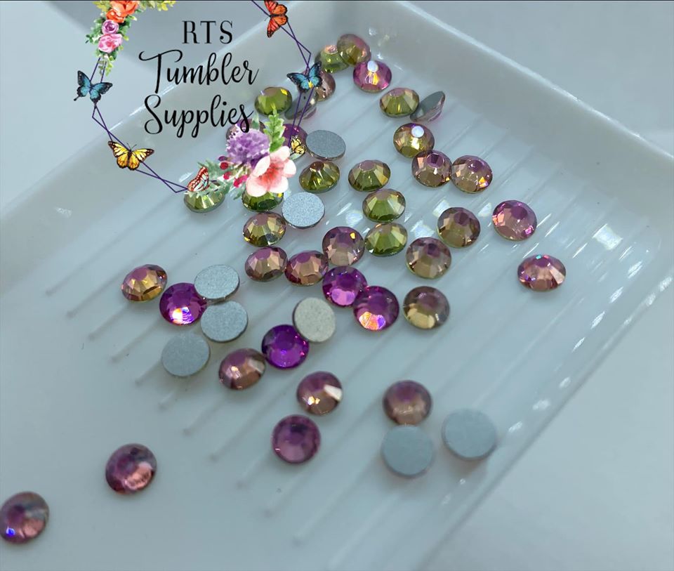 RAINBOW ROSE GOLD GLASS RHINESTONES