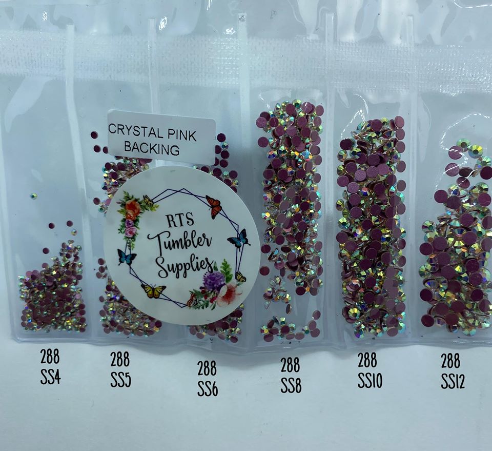 ROSE BACKED CRYSTAL AB GLASS RHINESTONES