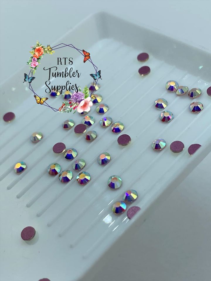 ROSE BACKED CRYSTAL AB GLASS RHINESTONES